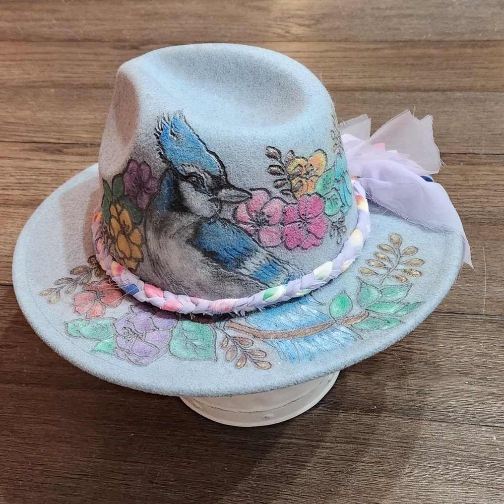 Hand Burned And Colored Hat